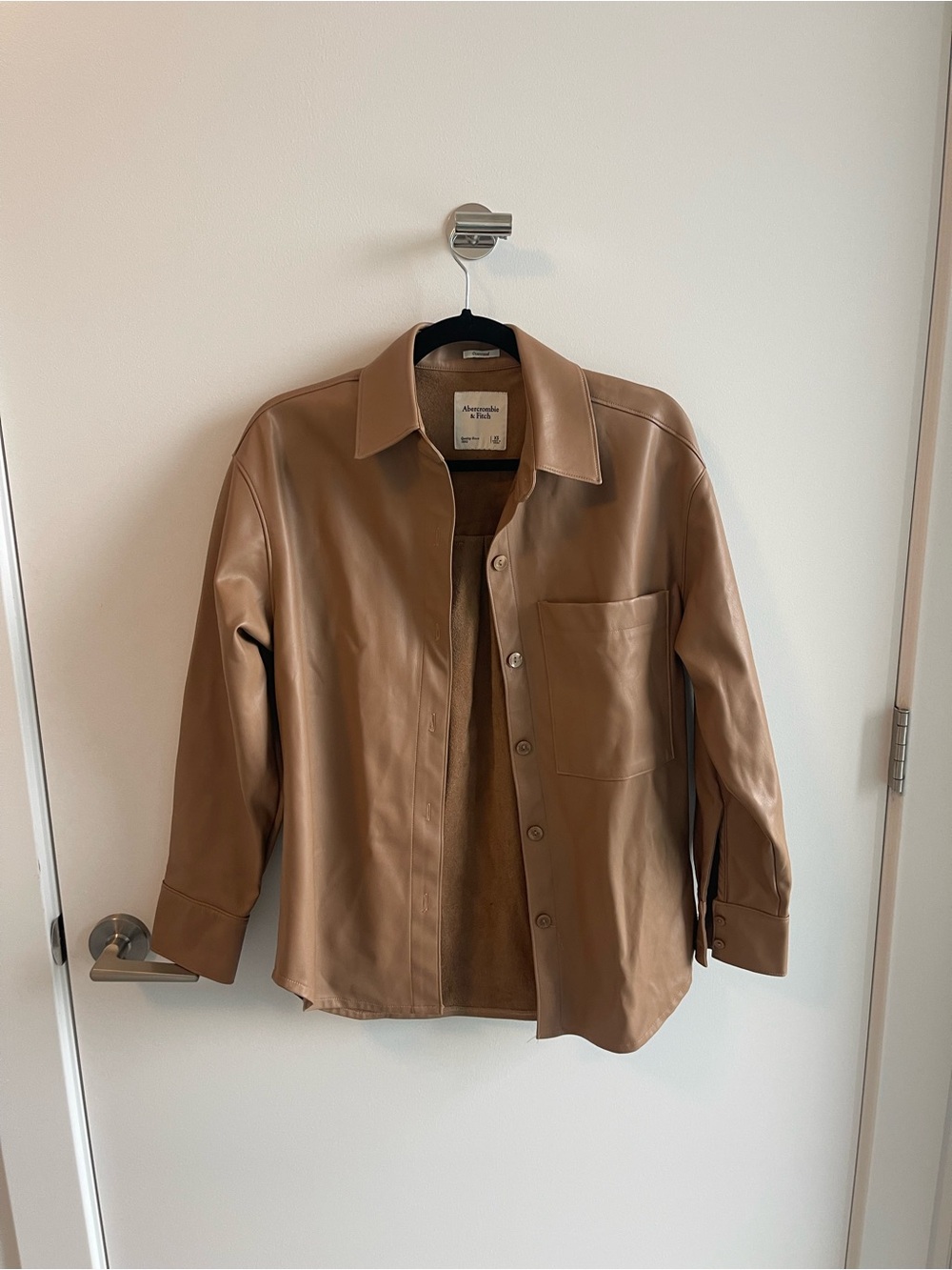 Abercombie Oversized Faux Leather Shirt Jacket